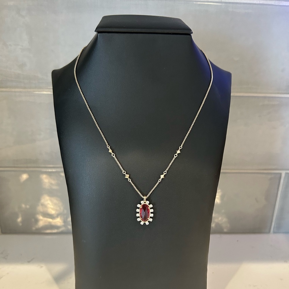 Kendra Scott Brett Pendant Necklace with Ruby Red Stone - Picture 3 of 6